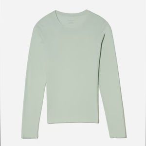 Everlane Organic Cotton Long Sleeve Crew Tee Sage Green